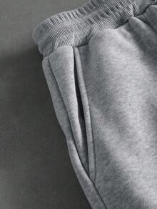 PAVTROS Quần nỉ thể thao nam trơn màu thường ngày - Xám - Xem 7