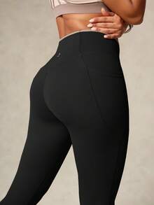 OutZeal Women Quick-Dry Moisture Wicking Crossover Waist Pocket Flared Sports Legging Daily Casual Yoga - Black - View 10