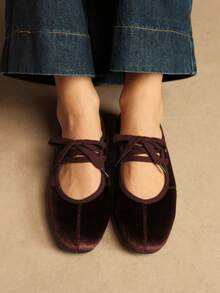 Rosivie 女士时尚百搭通勤休闲系带平底鞋