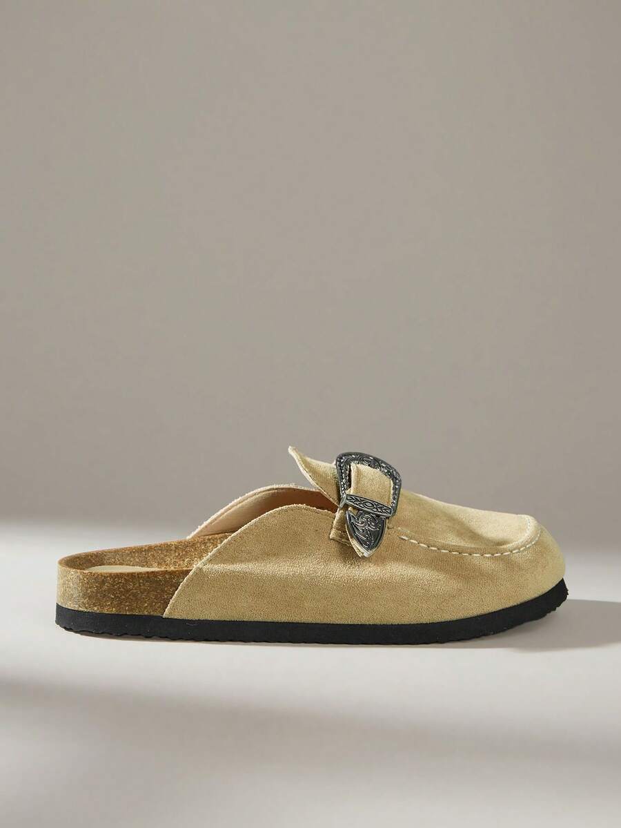 Solecia Giày lười đế bệt nữ, thích hợp để đi làm và mặc hàng ngày - Màu Khaki - Xem 1