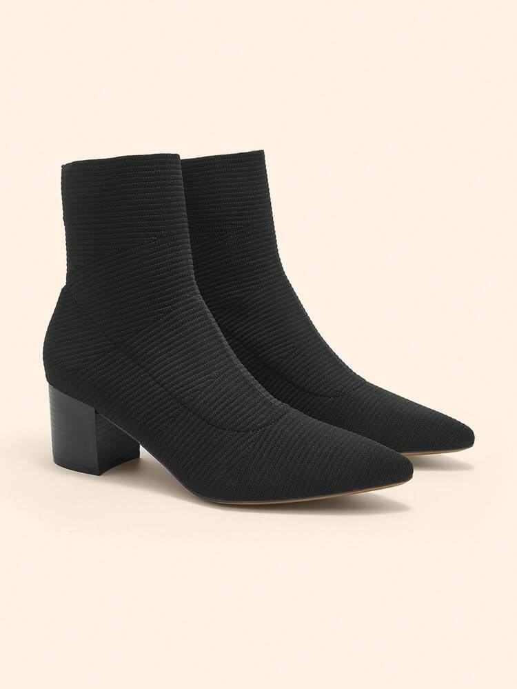 CUCCOO BASICS Casual Commute Minimalist Solid Color Chunky Heel Women Ankle Boots For Christmas