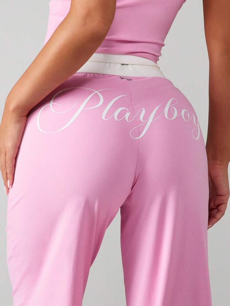 Missguided x Playboy Wrap Cami Top And Wide Leg Pant Set