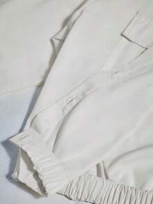 Aveloria Modichic Women's Solid Color Turndown Collar Single-Breasted Pocket Long Sleeve Shirt, Fashion & Versatile - White - View 7