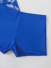 Swim Lushoire Women's Printed Swim Dress With Spaghetti Straps - Blue - View 6