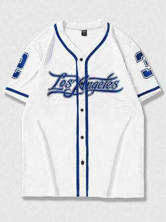 Prep Camisa casual de hombre de manga corta con estampado y abotonadura sencilla