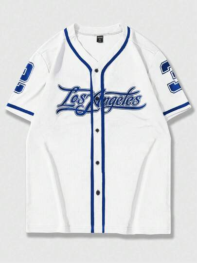 Prep Camicia casual da uomo a stampa, monopetto, a maniche corte