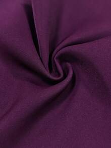 Elenzga Áo sơ mi nữ cổ chéo hở xẻ sau lưng cỡ lớn - Màu tím - Xem 6