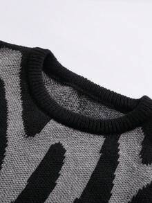 StoneGrade Men's Casual Daily Wear Simple Fashion Sweater, For Fall Winter - Black - View 3