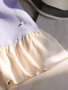 少女时尚可爱珍珠蝴蝶结无袖连衣裙 - 彩色 - 查看 4