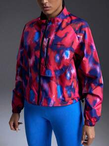 Powerista 扎染印花立领拉链时尚长袖运动夹克 - 彩色 - 查看 1