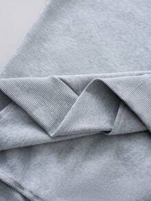 PAVTROS Bộ áo hoodie có khóa kéo dành cho nam, thêu chữ tối giản, áo nỉ trơn màu - Màu Xám nhạt - Xem 8