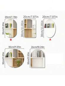 1 Pc, Geometric Mirror Sticker, Cat Shaped, Square, Elliptical, Circular, Arched Decorative Wall Sticker, Acrylic Material, Self-Adhesive Waterproof Mirror, Suitable For DIY Decoration In Bedrooms, Living Rooms, Bathrooms, And Girls' Rooms