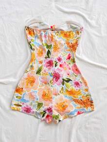 Soleia 女士春夏度假白色针织纹理系带连体衣，修身性感浪漫，适合派对、约会、情人节、嘉年华、海滩游轮、下午茶等场合 - 彩色 - 查看 2