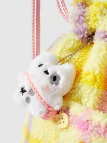 ROMWE Kawaii Ba lô dây rút hình ngôi sao dung tích lớn dành cho nữ, lý tưởng cho việc đi lại hàng ngày, phối hợp hoàn hảo với các phụ kiện ba lô, đồ dùng cần thiết cho mùa tựu trường, ba lô phong cách preppy cho trường học. - Màu vàng - Xem 5