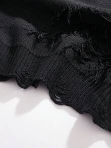 StoneGrade Jersey de cuello redondo de unicolor de manga larga informal para hombre, para otoño e invierno - Negro - Ver 6