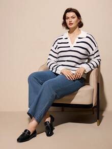 CUCCOO CURVES 女式宽版方头平底低跟休闲一脚蹬乐福鞋，新款，黑色，加大码，舒适百搭 - 黑色 - 查看 6