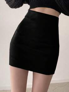 Dazy Tall Tall Women's Elegant, Sexy, Casual Super Skirt - Black - View 4