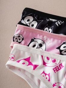 Felix The Cat X SHEIN Women's Cartoon Pattern Comfortable Briefs - Pink - View 4