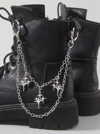 Goth 1pc Punk Style Fashion Multi-Layer Star Tassel Decorative Boot Accessory DIY