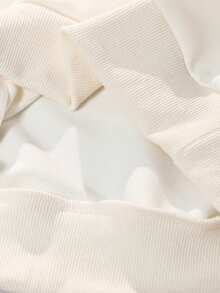 SHEIN Tween Girls Leopard Print Bow Sweatshirt & Sweatpants Set - Apricot - View 8