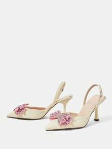 CUCCOO HITCHD Women's Pointed Toe Buckle Design Fashionable High Heels For Daily Wear - Apricot - View 9