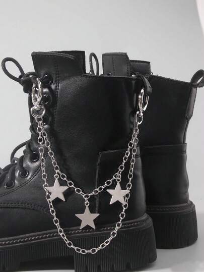 Goth 1 pieza Decoración DIY de estrella de varios niveles con estilo punk para botas