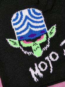 THE POWERPUFF GIRLS X SHEIN 1顶卡通图案针织帽，保暖，街头风，时尚 - A - 查看 3