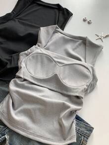 Comfortcana 2入組/套內墊免費性感修身女士背心