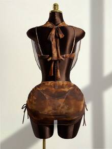 Zestiva 女士扎染印花泳衣套装，阳光海滩度假泳装，派对节日新款泳衣套装 - 彩色 - 查看 2