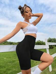 Gameset SHEIN Sport 寬鬆腰帶運動短褲 單車短褲 打底短褲