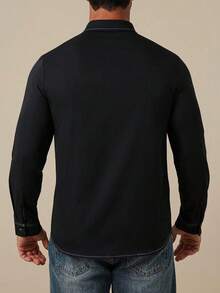 Manfinity Nomadique Camicia casual a maniche lunghe con patchwork a quadri, monopetto, stile cowboy, per uomo, adatta per concerti country, rodeo e stile western