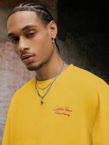 PAVTROS Áo thun nam dáng rộng thoải mái in họa tiết trái cây mùa hè nhiều màu sắc - Màu vàng - Xem 4