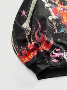 Street Life Áo hoodie thời trang đường phố cá tính phong cách Retro - màu đen - Xem 4