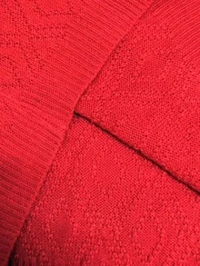 SHEIN LUNE Gaun Sweater Rajut Lengan Panjang Warna Polos Kasual untuk Wanita - Merah - View 6