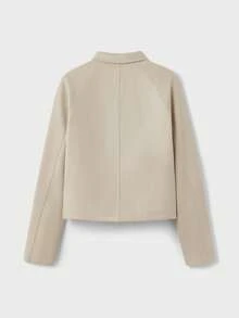 EASEVO Plus Size Men's Fashionable Fleece Overcoat, Autumn/Winter Crop Overcoat For Men Beige - Apricot - View 6