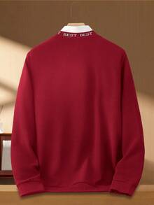 Manfinity NXTstreet Sudadera casual de uso diario con gráfico de letra decorativa para hombres, para primavera/otoño (camisa no incluida) - Rosa Oxidada - Ver 2