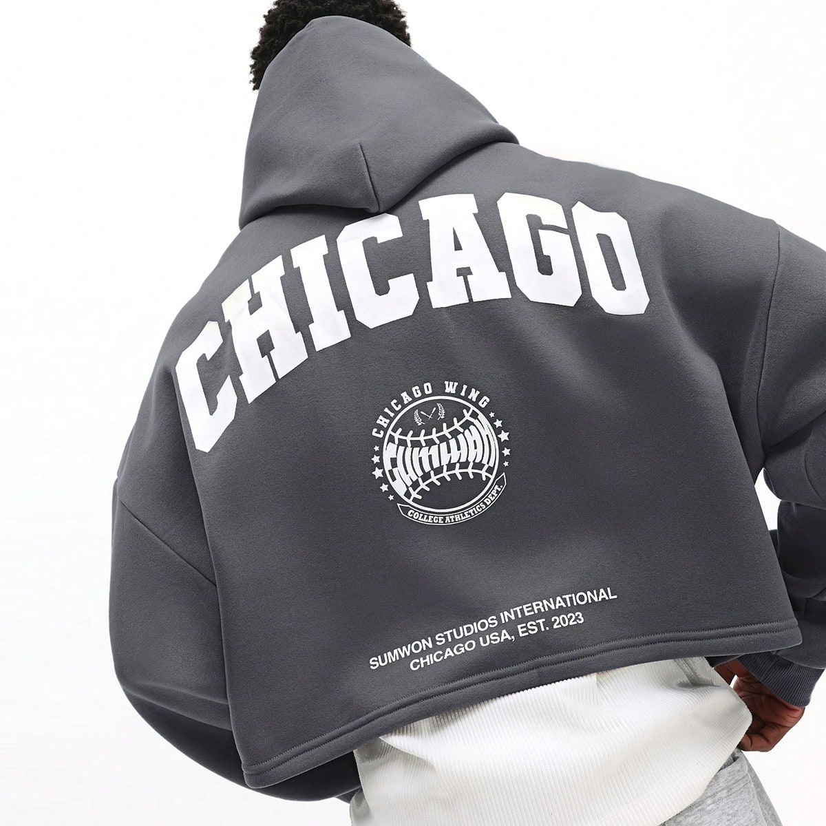 Sudadera con capucha oversize de caída de hombros para hombre regular con capucha con cordón y bolsillo central para un estilo casual de calle
