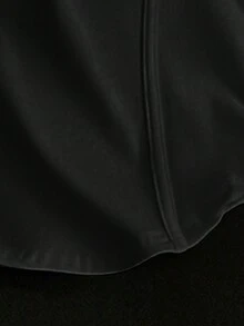 EMERY ROSE Camiseta casual de mujer de unicolor con cuello vuelto y manga corta - Negro - Ver 6
