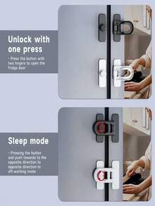 1/3/5 Packs Plastic Refrigerator Safety Locks, Non-Perforated Adhesive Safety Latches For Refrigerator And Oven Doors, Strong Adhesive Non-Marking Stickers, Keyless Drawer Door Lock For Office Use - Multicolor - View 8