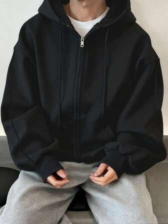  Manfinity Hypemode เสื้อสเวตเตอร์ผู้ชาย Patchwork เสื้อสเวตเตอร์, สไตล์สปอร์ตลำลองมีฮู้ด, ฤดูใบไม้ร่วง/ฤดูหนาว, เสื้อผ้าสตรีทผู้ชาย, ทรงหลวม, แบรนด์, ฉันรักแฟนของฉัน, กราฟิก, แฟน, เสื้อฮู้ดแบบสปอร์ตลำลองสำหรับผู้ชายแบบสั้นมีซิปสีเทา, ฤดูใบไม้ร่วง