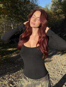 Abrilcols T-shirt manches longues doux et polyvalent, décontracté et confortable, automne