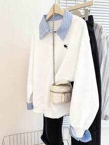 Resyla Autumn/Winter New Casual College Style Women Sweatshirt - White - View 3