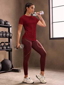 Powerista 透气弧形下摆运动T恤女式健身衫