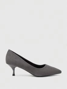 CUCCOO BIZCHIC Zapatos de tacón de punta elegantes para mujeres para ir al trabajo - Gris - Ver 2
