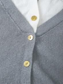 Franclia New Fashionable Polo Collar 2 In 1 Pullover Sweater For Women, Autumn - Grey - View 4