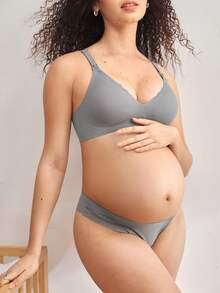 Moonlight&Mama 2pcs Maternity Solid Color Arched Nursing Comfortable Bras - Multicolor - View 6