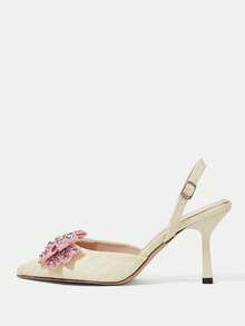 CUCCOO HITCHD Women's Pointed Toe Buckle Design Fashionable High Heels For Daily Wear - Apricot - View 8