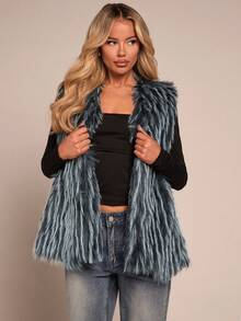 Glamine Fashionable Lady's Winter: Multi-Color Faux Fur Pullover Faux Fur Coat - Multicolor - View 4