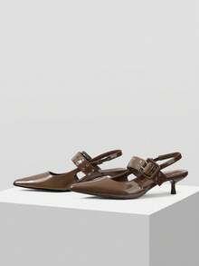 Mnmlis Damen Mode Spitze Stiletto Schnallen Riemen High Heel Pumps