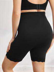 BloomMama 孕妇纯色网纱撞色蕾丝无缝塑身短裤